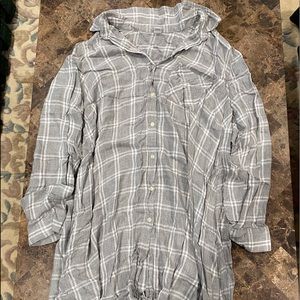 Plaid Button Down Tunic